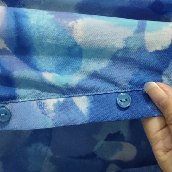 LOGO Layers by Lori Goldstein Watercolor Mesh Cardigan 2X - Picture 3 of 6